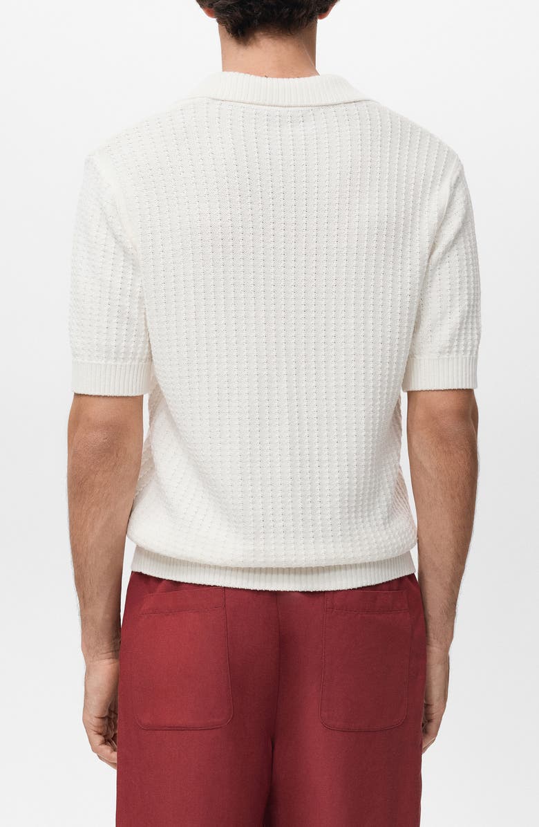 MANGO Johnny Collar Polo Sweater, Alternate, color, Off White