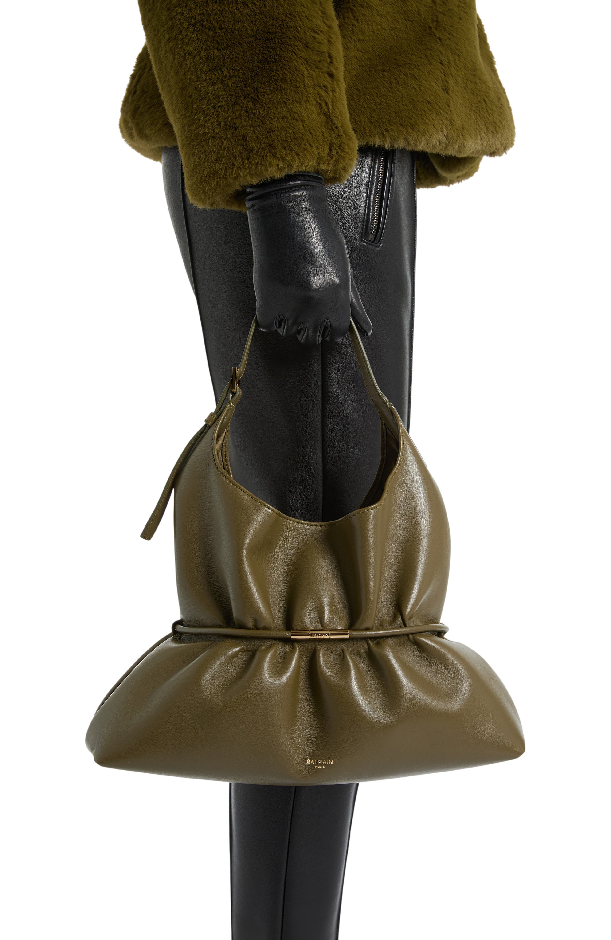 Sphynx Medium Bag in Smooth Leather, Alternate, color, green