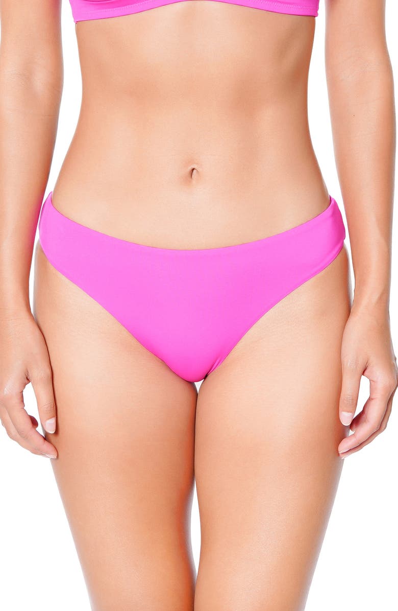 Huit So Chic Low Rise Bikini Bottoms, Main, color, Pink