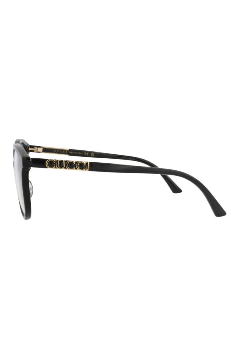 55mm Oval Optical Glasses, Alternate, color, BLACK BLACK TRANSPARENT