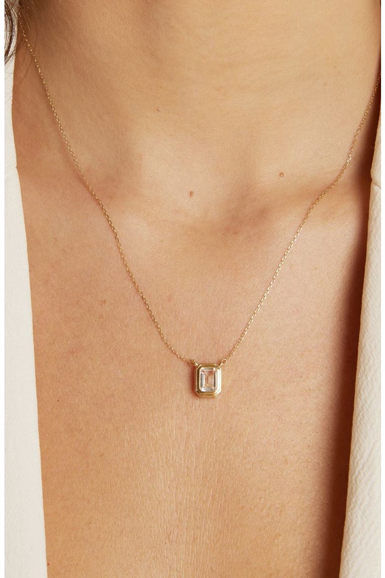 White Sapphire Heirloom Necklace, Alternate, color, Yellow Gold Vermeil