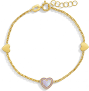 In Season Jewelry 14k Mother of Pearl Heart Bracelet