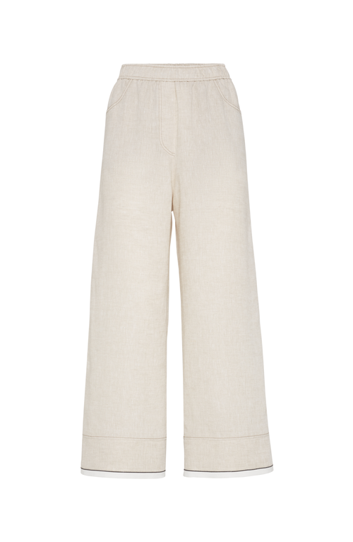 Brunello Cucinelli Baggy Crop Trousers In Yuta