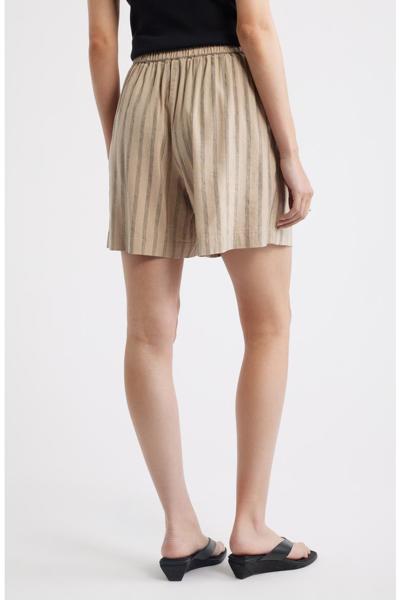 Pull-On Linen Blend Shorts, Alternate, color, TAN- BLACK SONJAY STRIPE