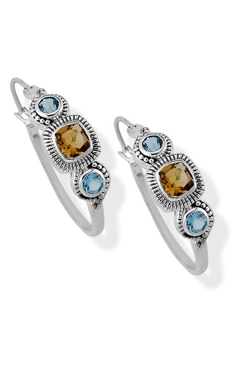Sterling Silver & Semiprecious Stone Earrings