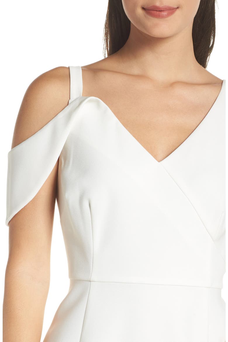 Sleeveless Asymmetrical Midi Dress, Alternate, color, WHITE