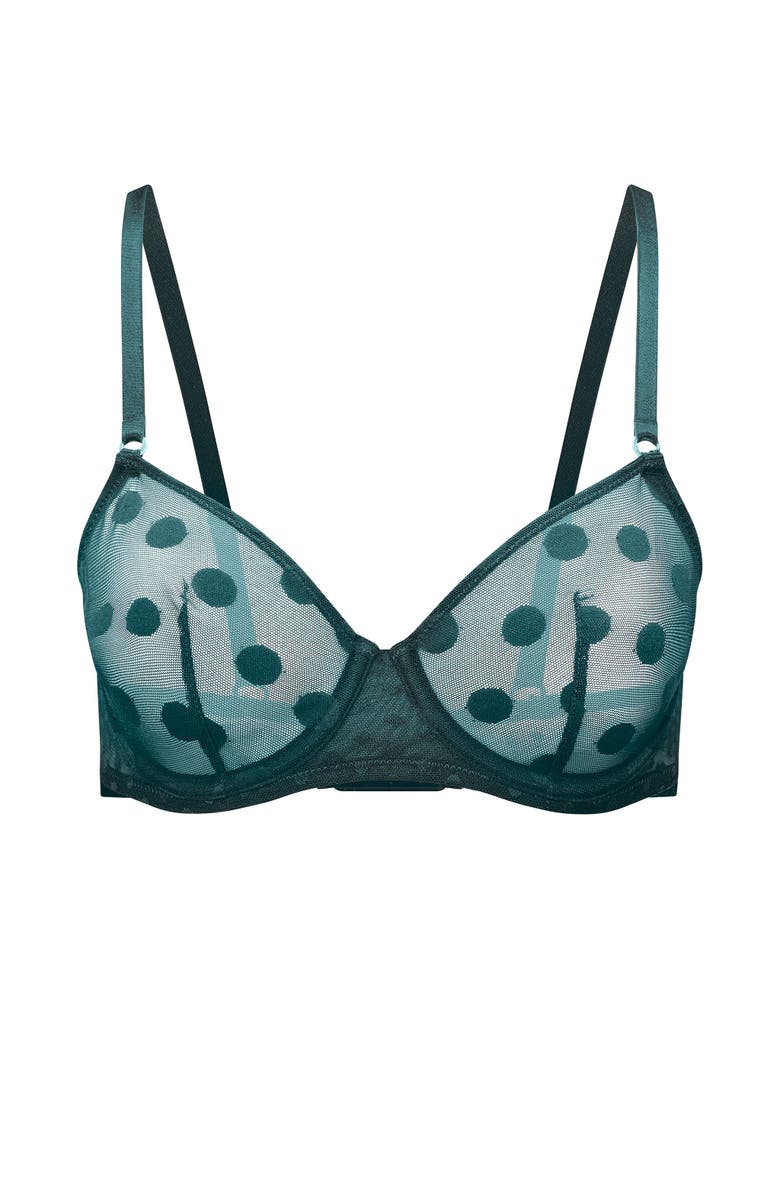 Adore Me Bertie Unlined Demi Bra, Alternate, color, Dark Green