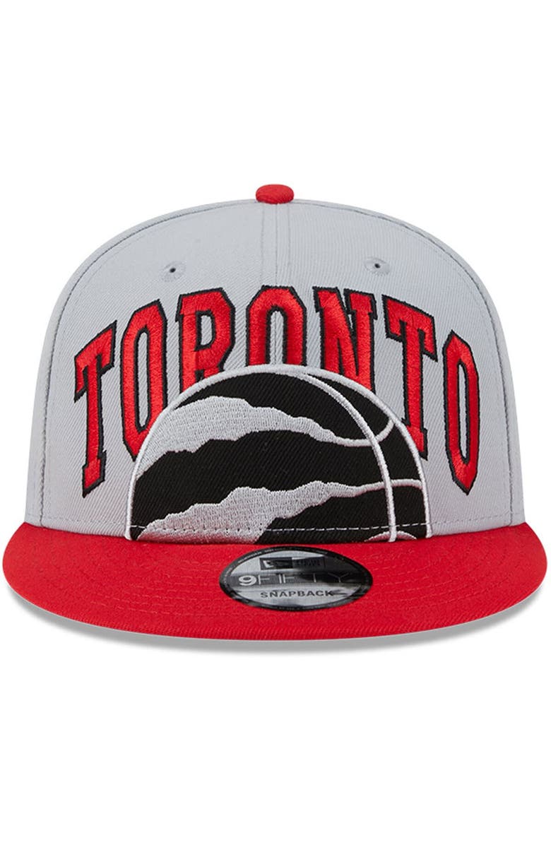 New Era Men's New Era Gray/Red Toronto Raptors Tip-Off Two-Tone 9FIFTY Snapback Hat, Alternate, color, Gray