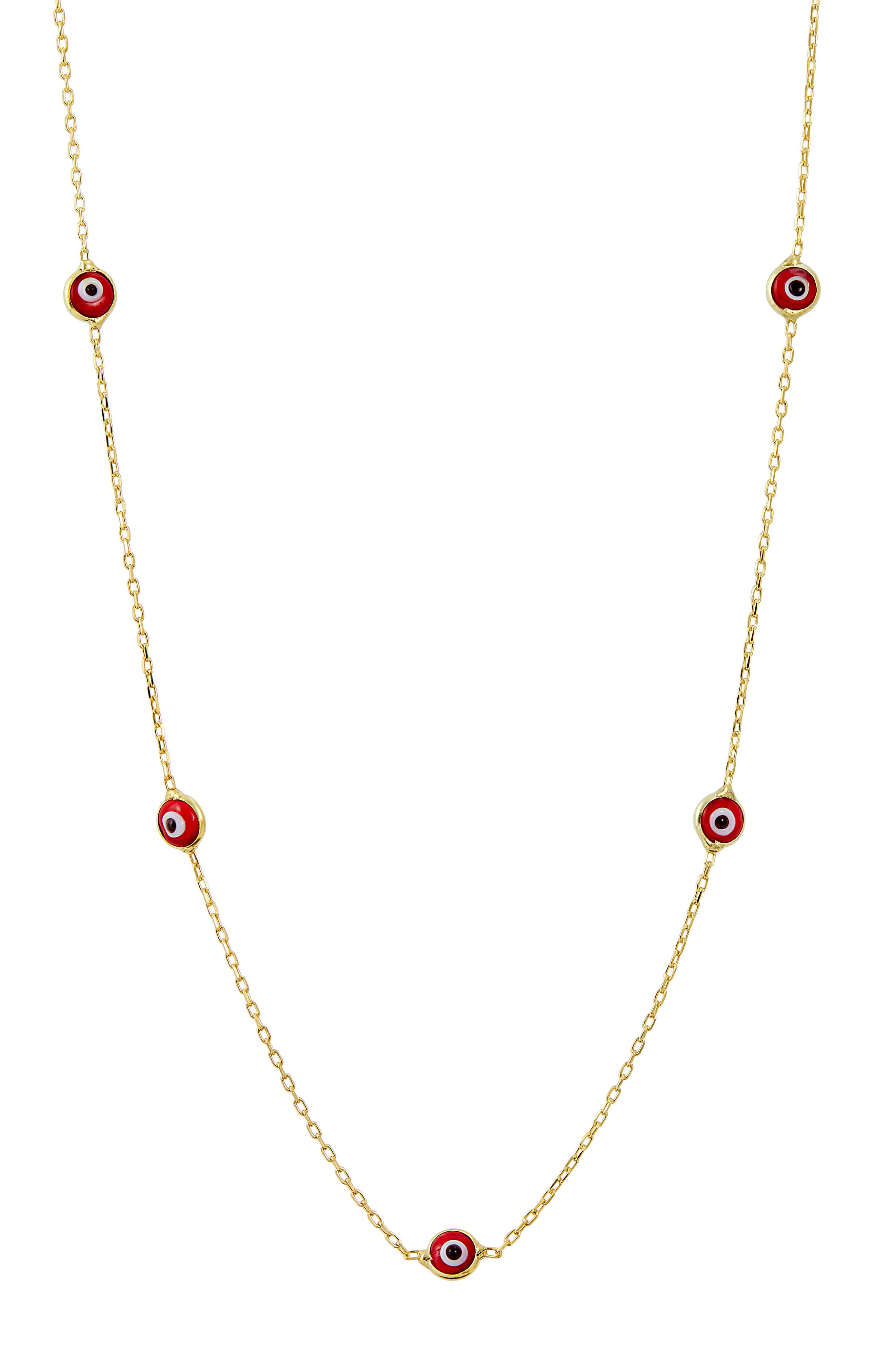 SAVVY CIE JEWELS Evil Eye Station Necklace
