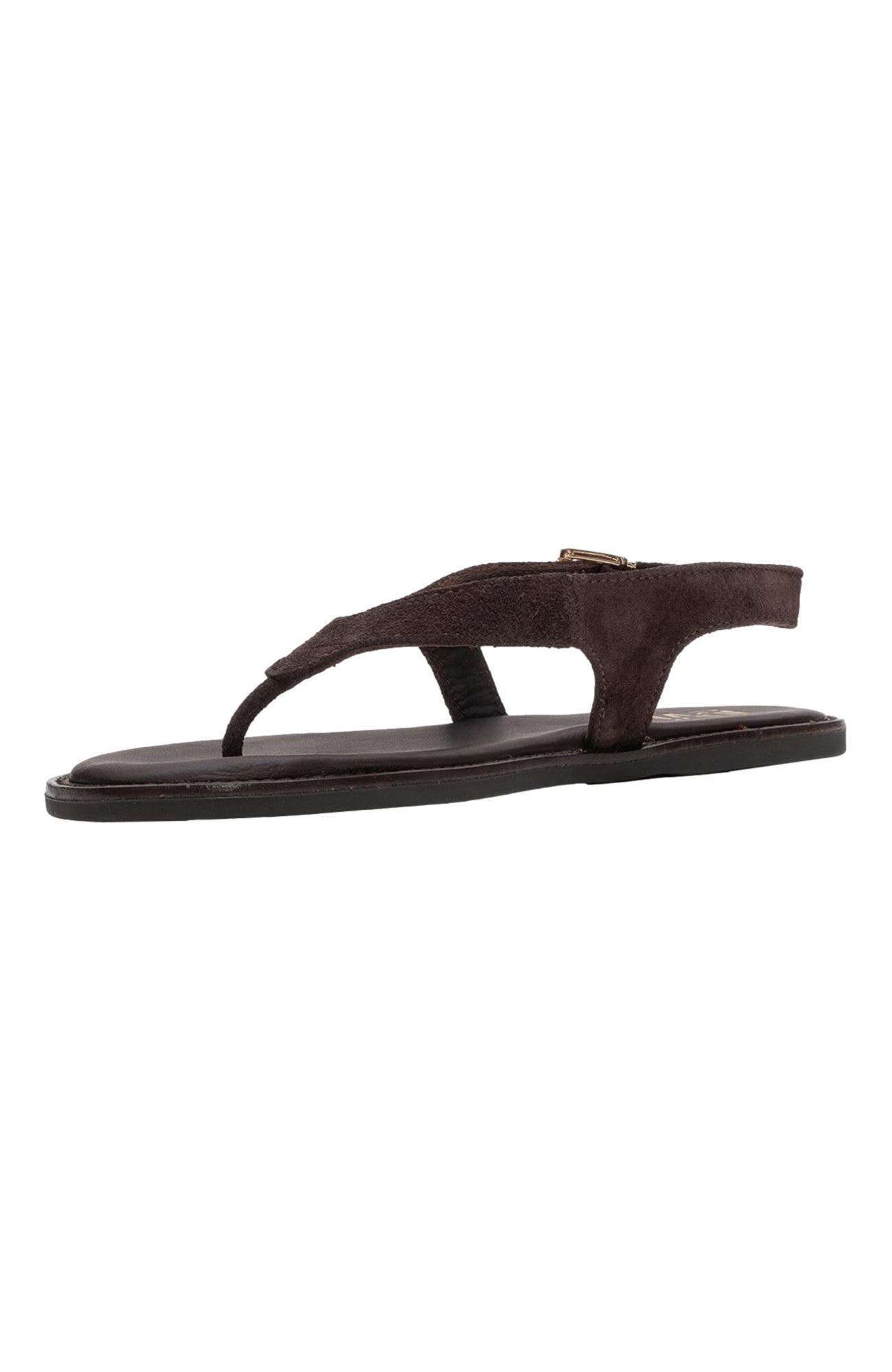 Forever & Always Shoes Belinda Leather Thong Sandals, Alternate, color, Brown Suede Leather