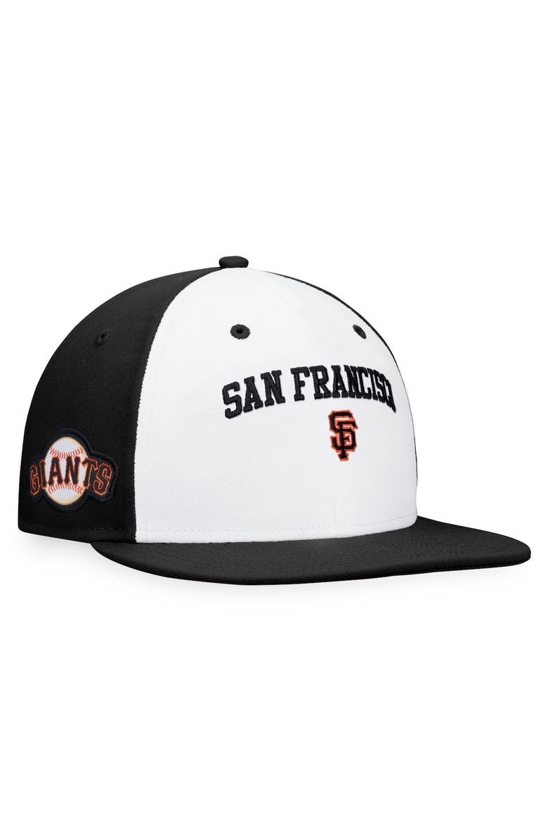 FANATICS Men's Fanatics Branded White/Black San Francisco Giants Iconic Color Blocked Fitted Hat, Main, color, 