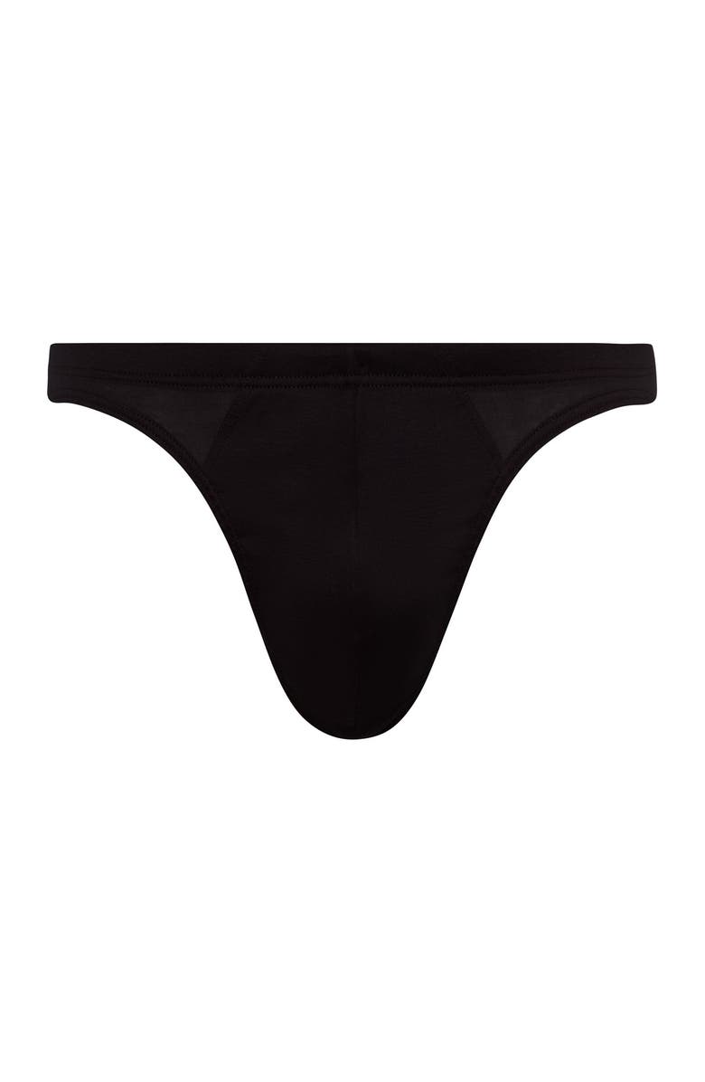 Hanro Cotton Sporty Cotton Bikini Brief, Main, color, Black