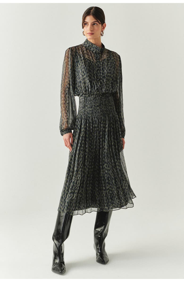 Exquise Vada Pleated Midi Skirt, Main, color, Black