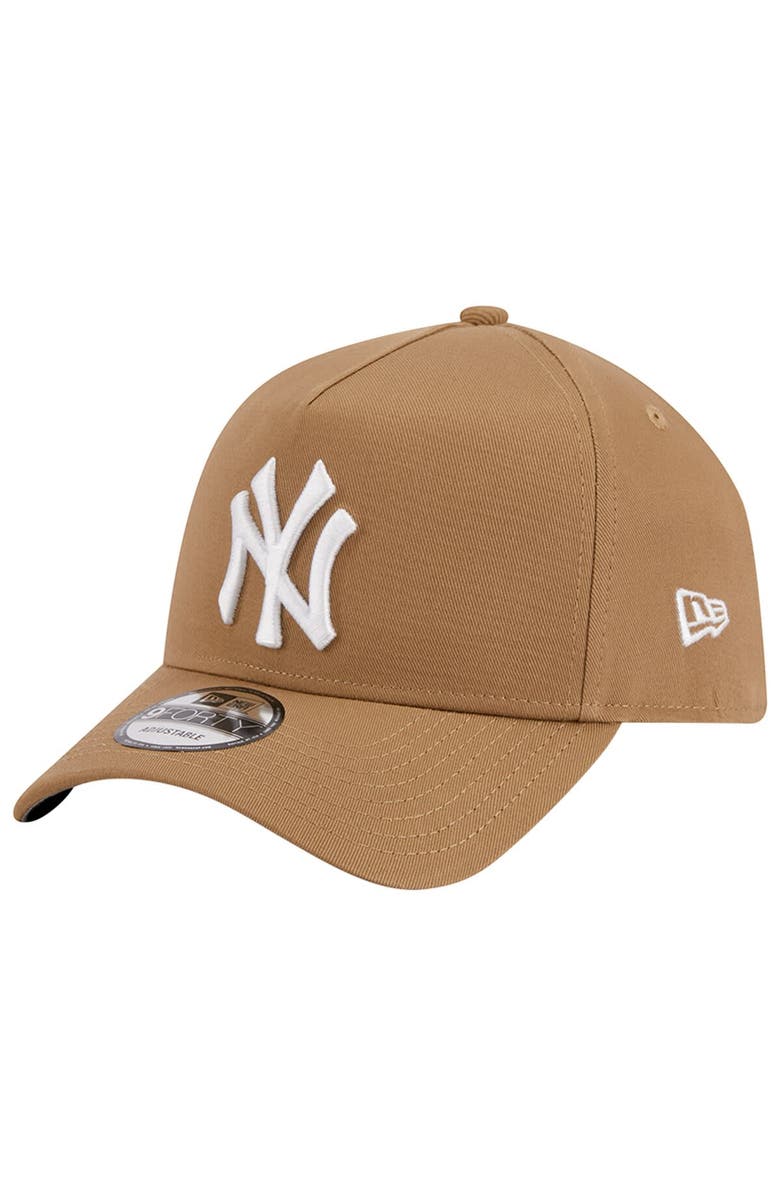 New Era Men's New Era Khaki New York Yankees A-Frame 9FORTY Adjustable Hat, Main, color, 
