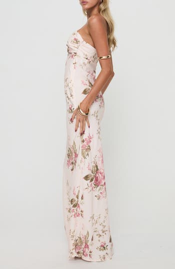 Abeila Floral Strapless Maxi Dress