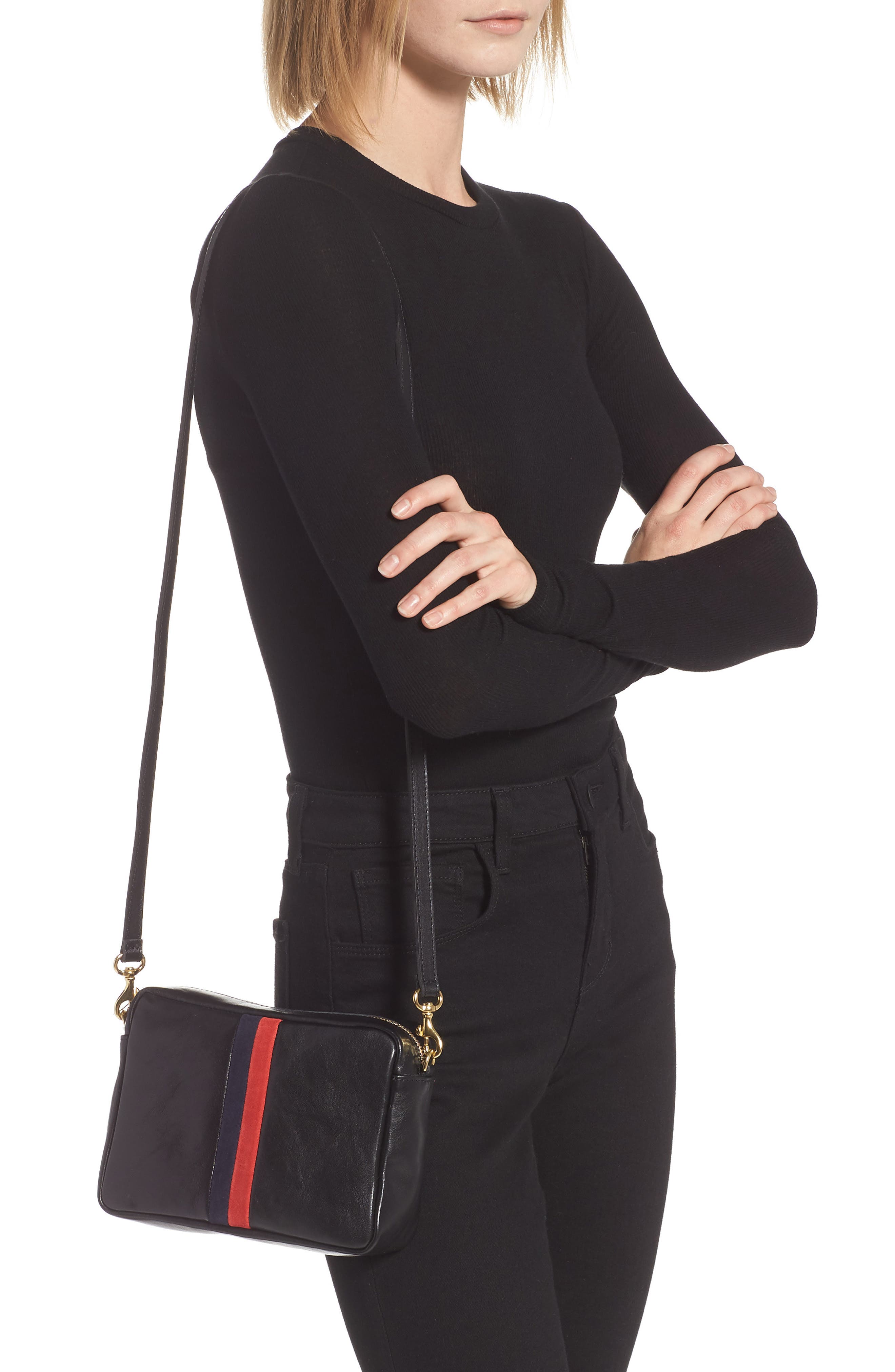 Clare V. Midi Sac Leather Crossbody Bag, Alternate, color, 
