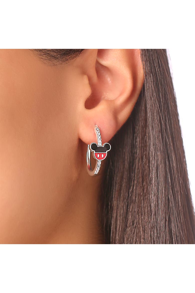 Cubic Zirconia Hoop Earrings, Alternate, color, Silver