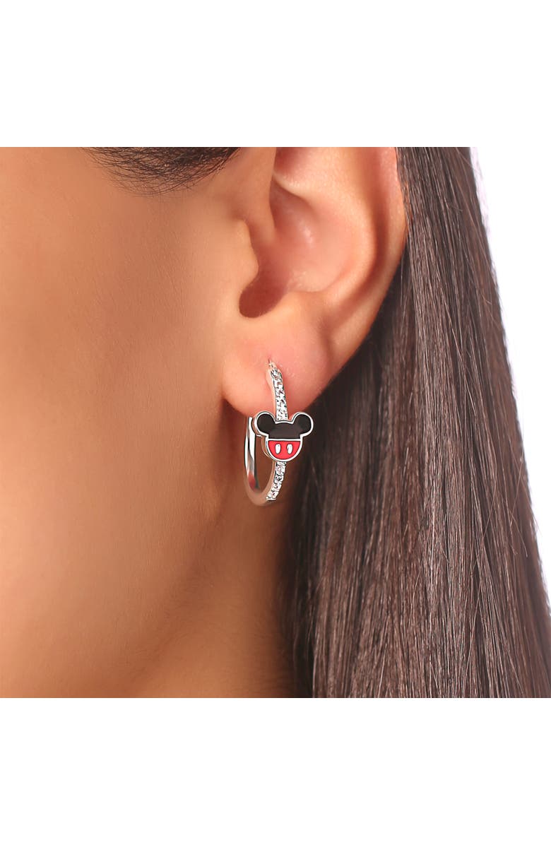 Disney Cubic Zirconia Hoop Earrings, Alternate, color, Silver