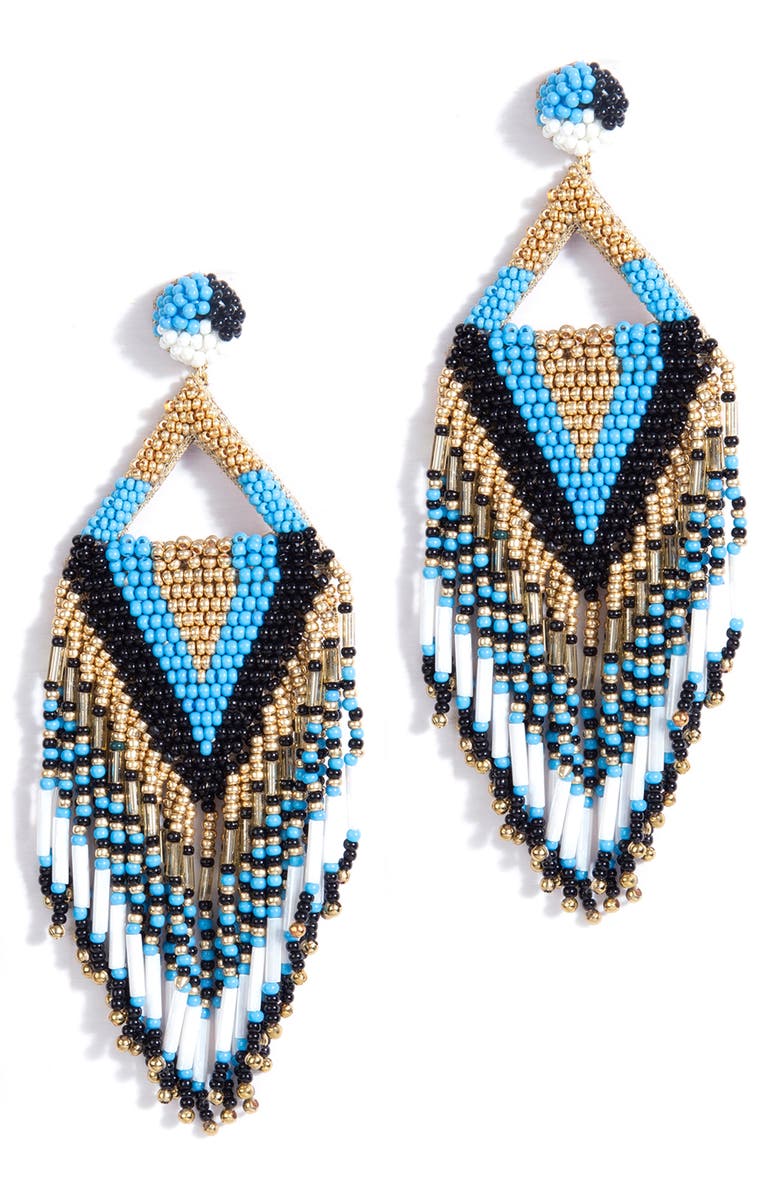 Deepa Gurnani Bina Beaded Tassel Drop Earrings, Main, color,