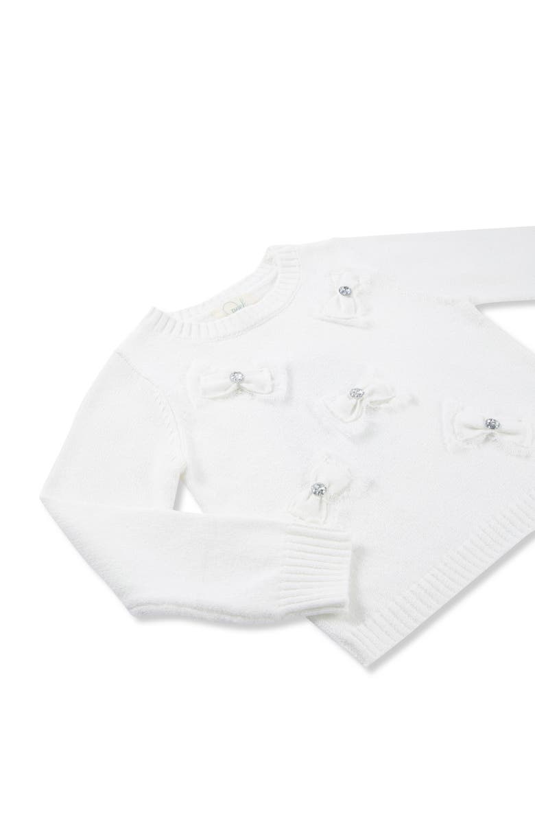 Peek Aren't You Curious Kids' Bows Appliqué Sweater & Flare Pants Set, Alternate, color, Off-White