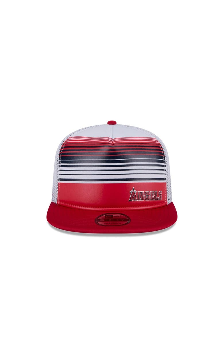 New Era Men's New Era Red Los Angeles Angels Team Horizon 9FIFTY A-Frame Trucker Snapback Hat, Alternate, color, Red