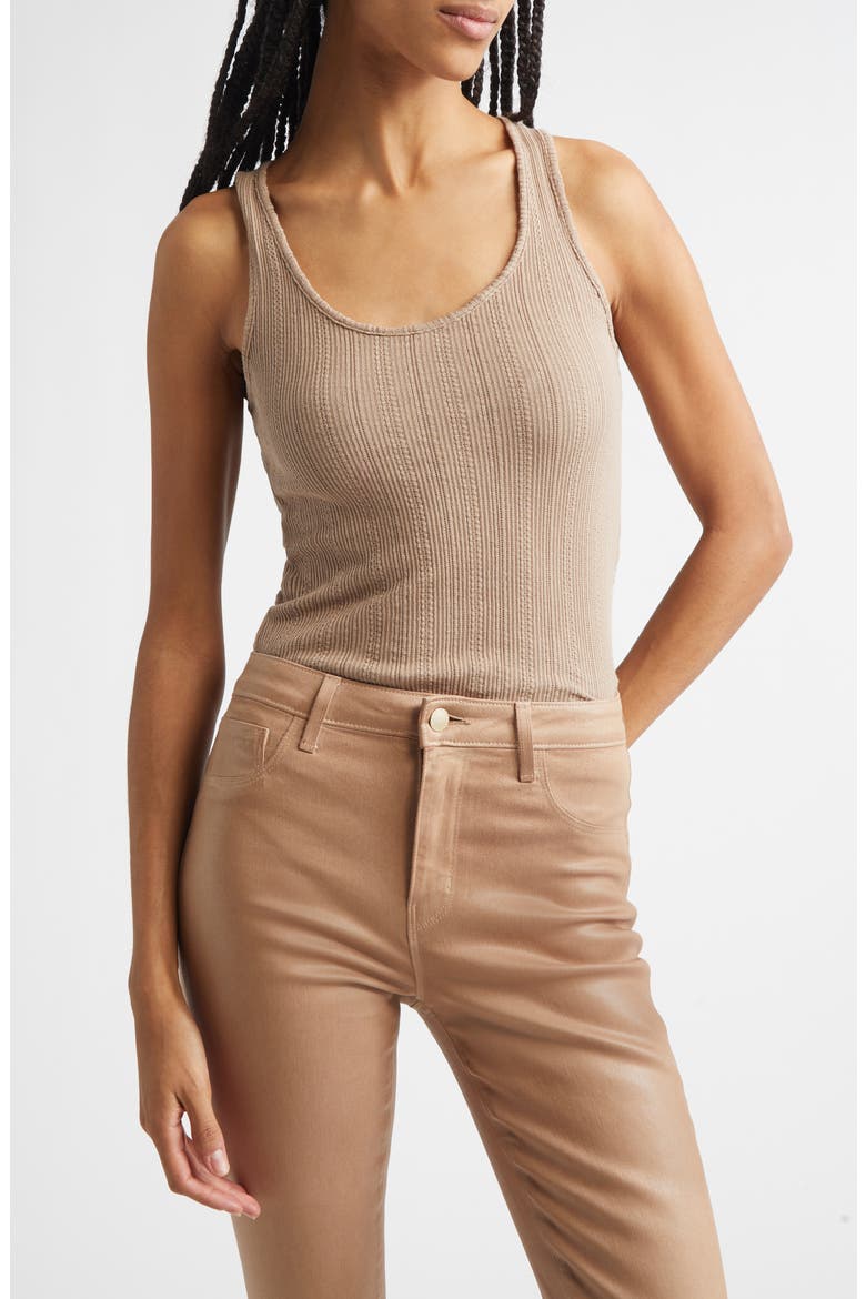 Adria Scoop Neck Organic Cotton Tank, Main, color, PORTABELLA