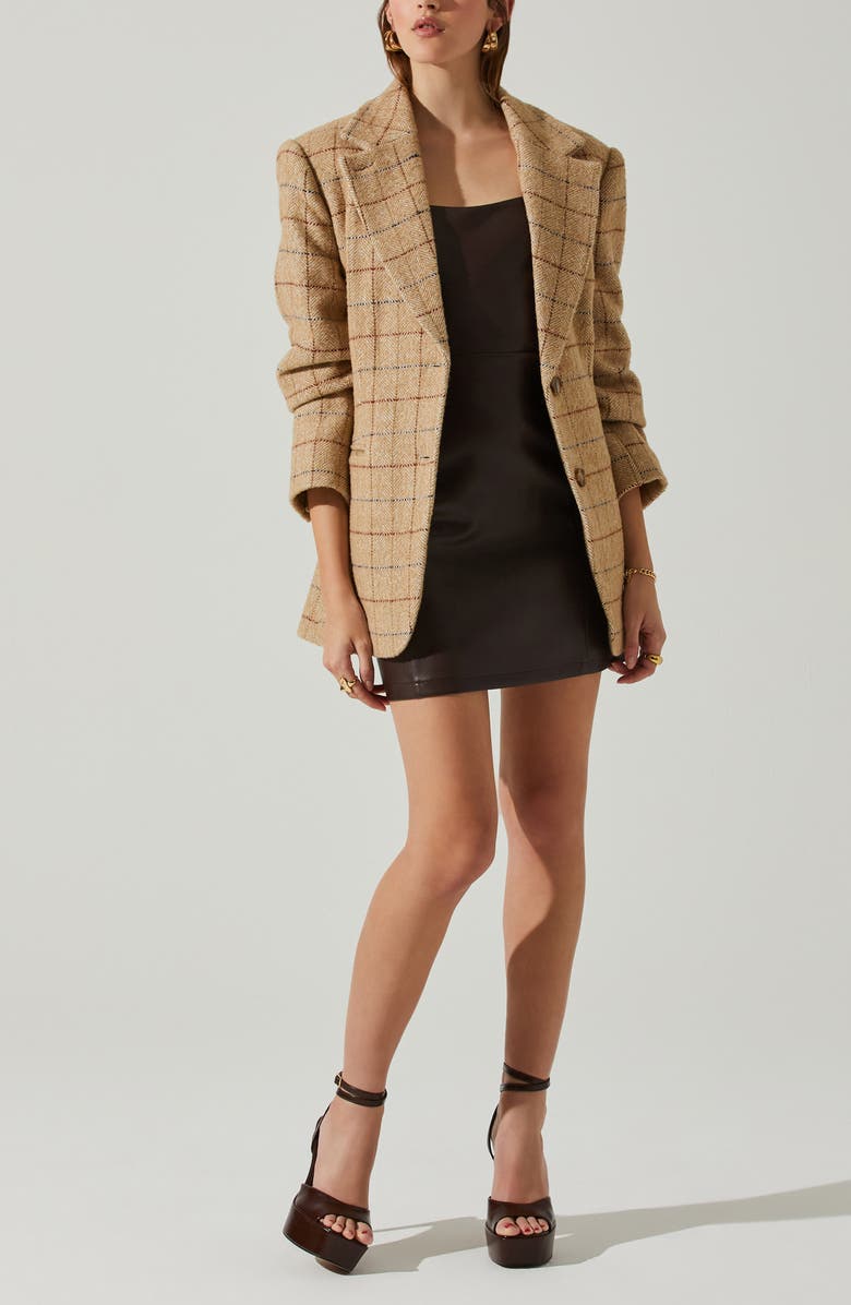 ASTR the Label Carmen Strapless Faux Leather Minidress, Alternate, color, Dark Brown