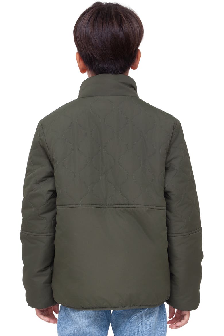 Kids' Reversible Warm Fleece Puffer Jacket, Alternate, color, Olive