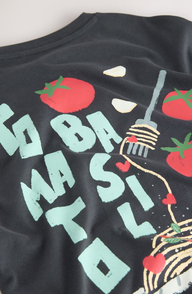 NEXT Kids' Pasta Time Cotton Graphic T-Shirt, Alternate, color, Grey