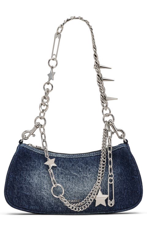 The Faded Denim Charm Shoulder Bag