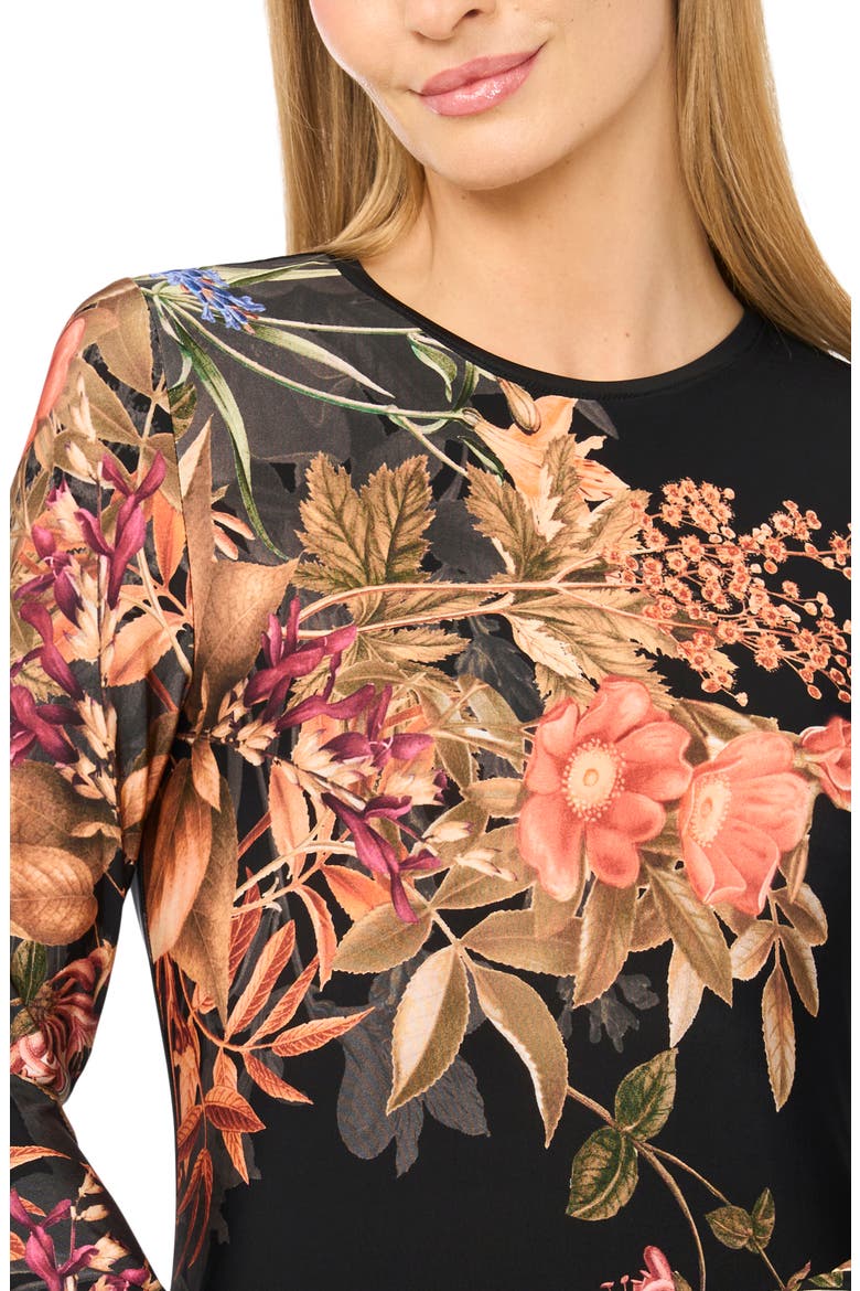 Millie Floral Jersey Maxi Dress, Alternate, color, RICH BLACK