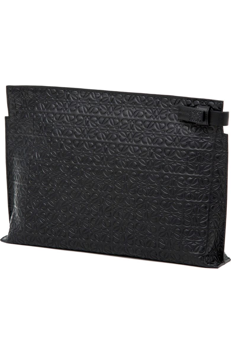 Loewe Large Logo Embossed Calfskin Leather Pouch, Alternate, color,