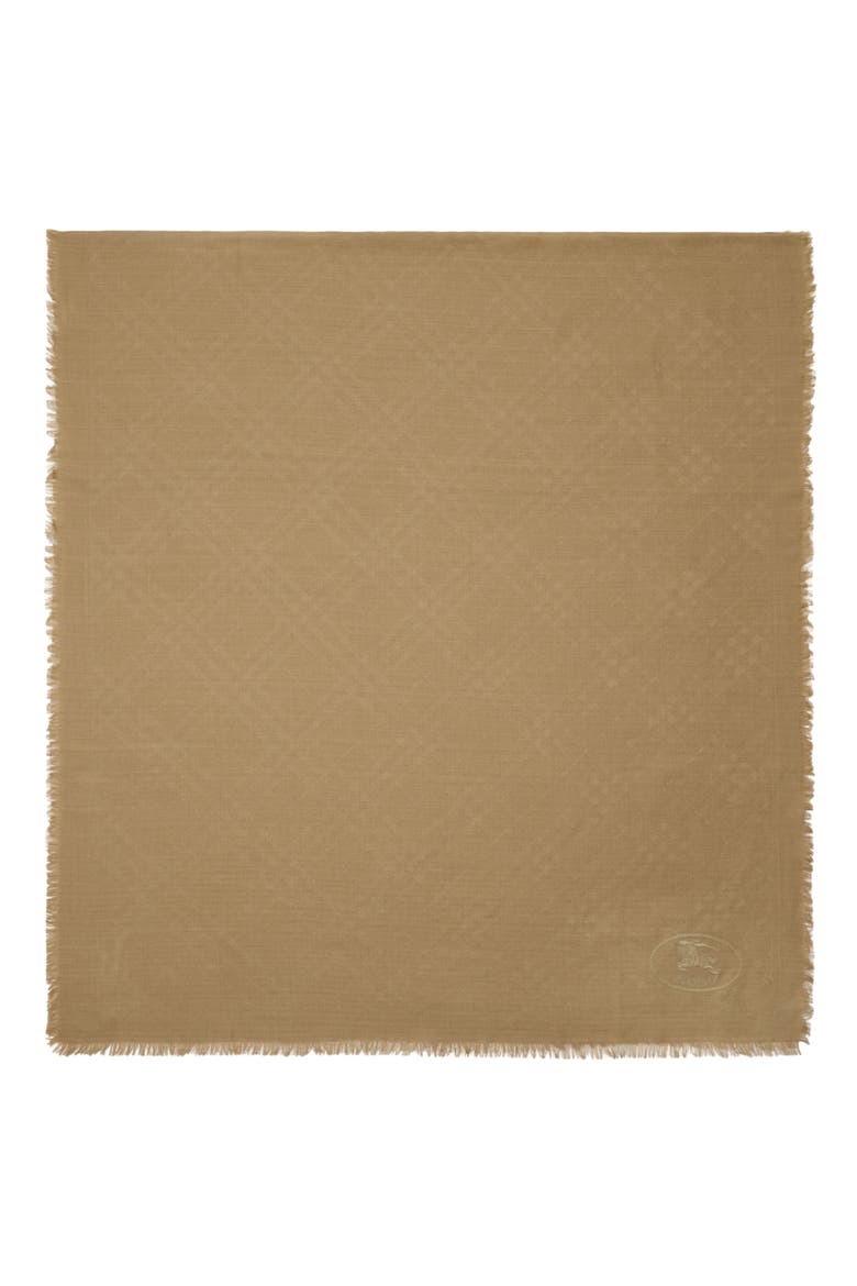 Check EKD Embroidered Wool & Silk Scarf, Main, color, SAND