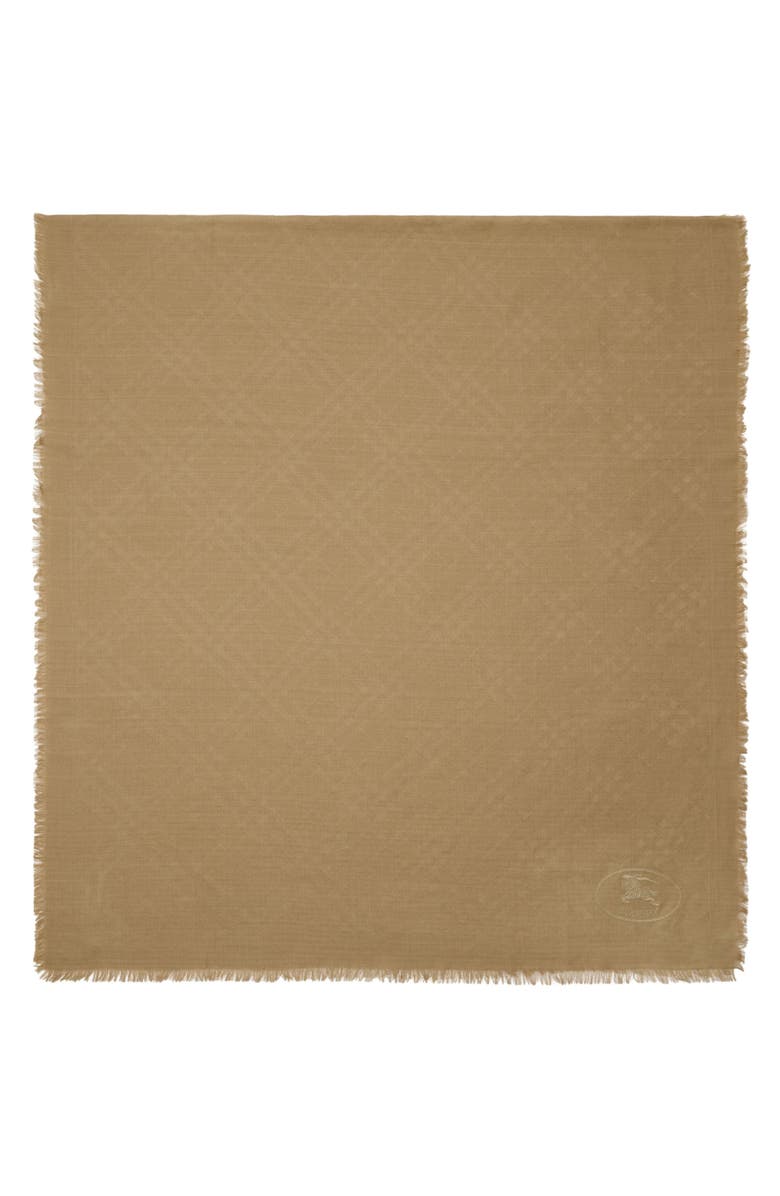 Burberry Check EKD Embroidered Wool & Silk Scarf, Main, color, Sand