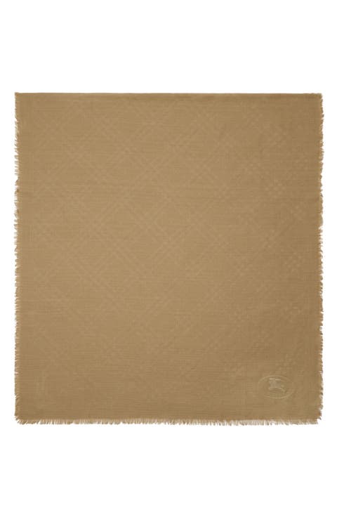 Check EKD Embroidered Wool & Silk Scarf