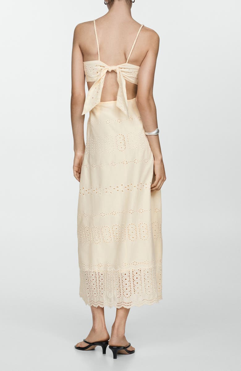 MANGO Broderie Anglaise Midi Sundress, Alternate, color, 