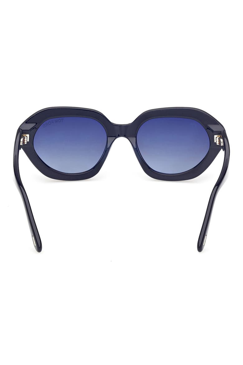 Meryl 53mm Gradient Geometric Sunglasses, Alternate, color, NAVY BLUE / BLUE LENS