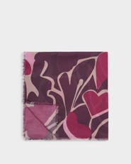 Katie Loxton Organic Heart Printed Scarf in Maroon And Cherry