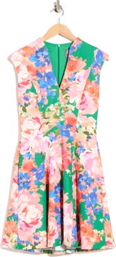 Vince Camuto Floral Sleeveless Scuba Fit & Flare Dress