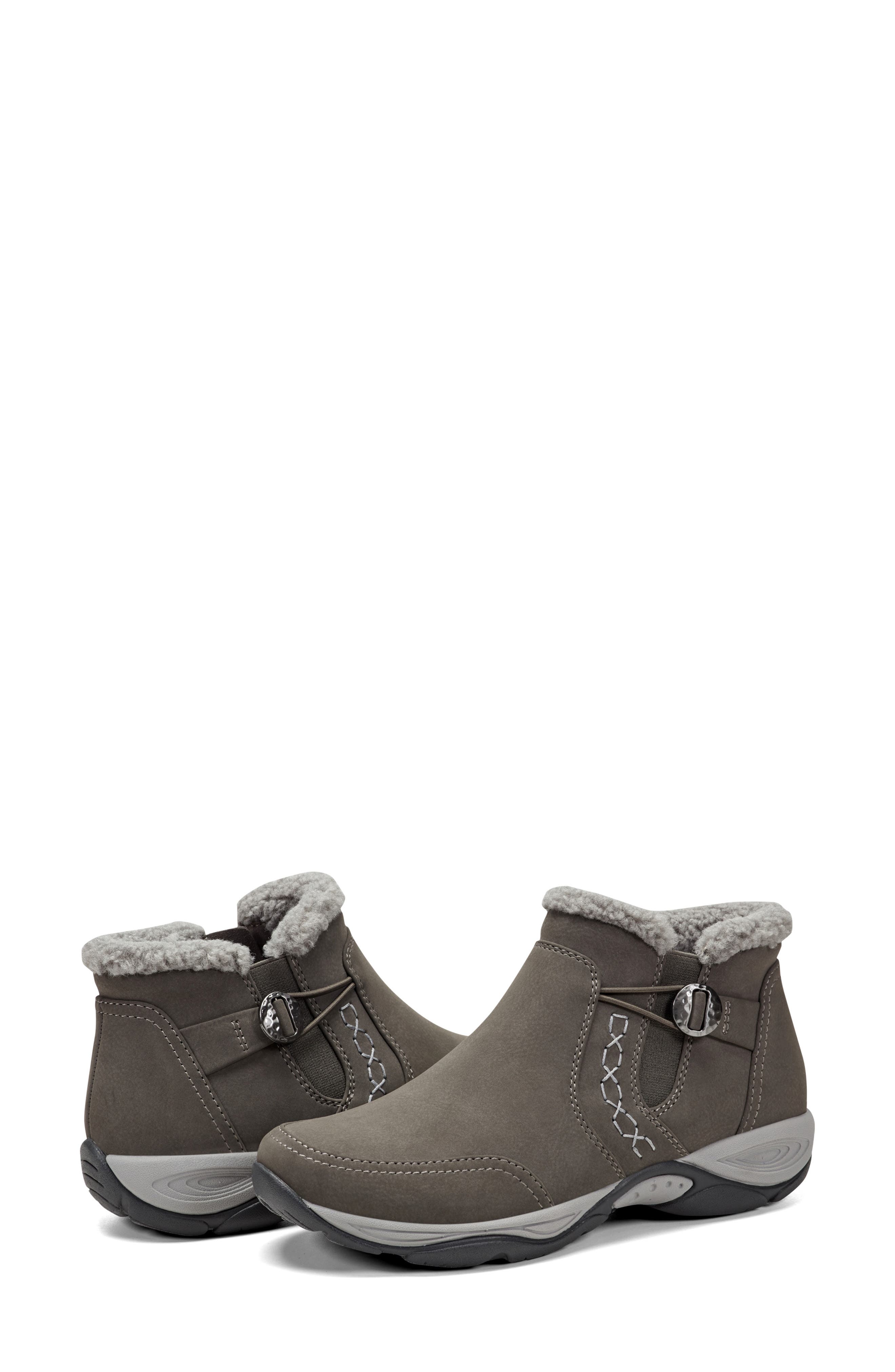 Easy Spirit Erique Water Repellent Faux Shearling Lined Bootie, Alternate, color, Dark Grey
