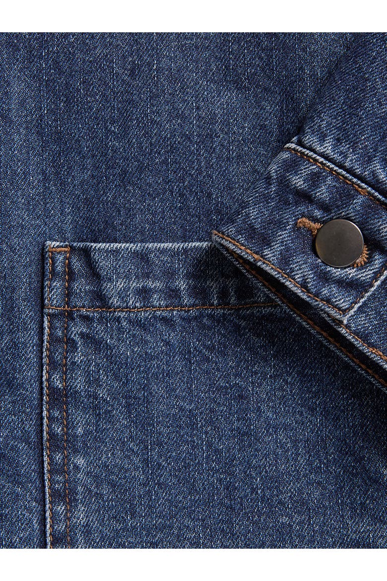 Boxy Patch Pocket Denim Jacket, Alternate, color, Indigo Rinse Wash