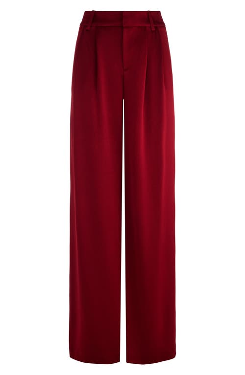 Alice And Olivia Kennedy Pleated Wide Leg Pants In Red