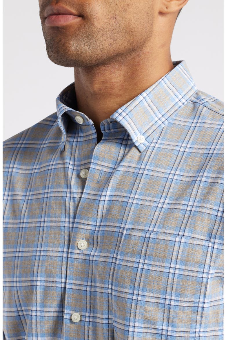 Scotty Plaid Performance Button-Down Shirt, Alternate, color, NAVY