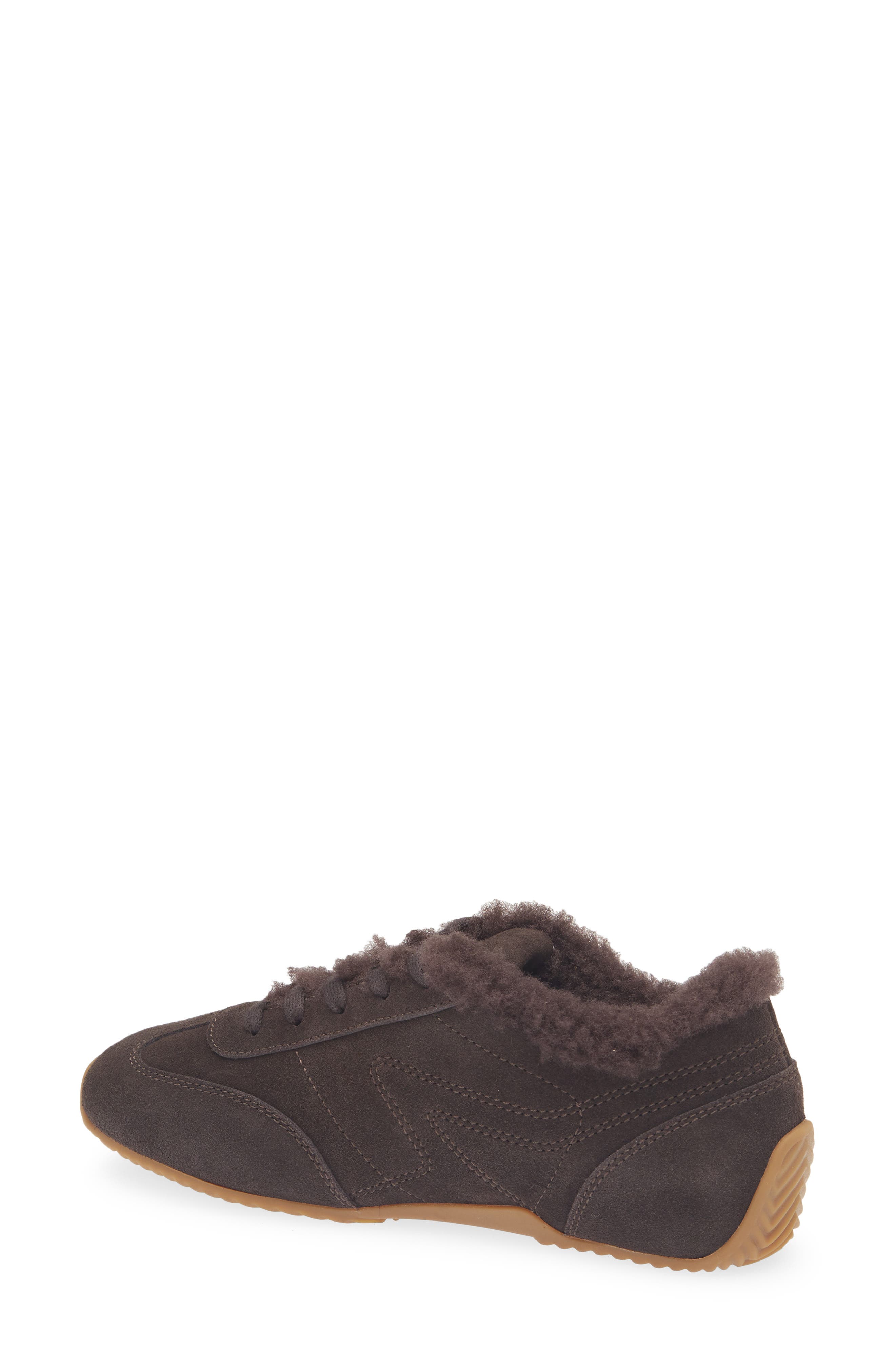 Retro Runner Slim Ultra Genuine Shearling Sneaker, Alternate, color, DARK CHOCOLATE SHEARLING