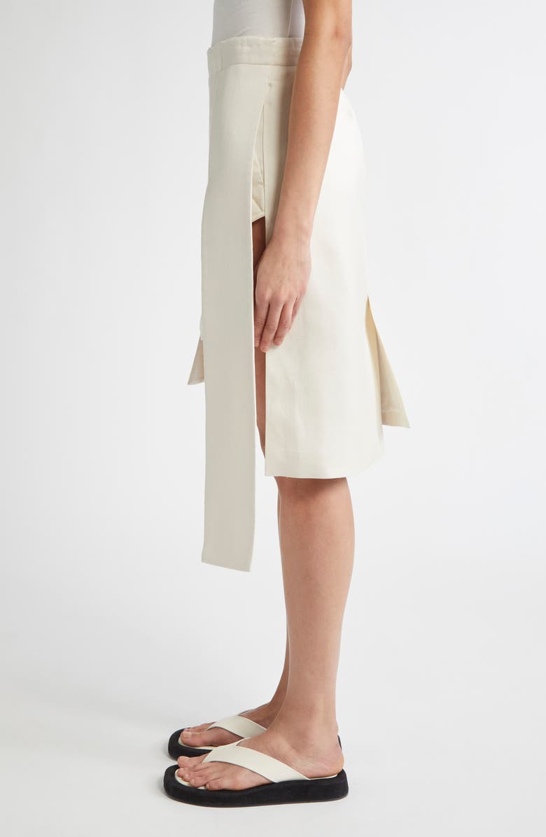 SETCHU Paneled Silk & Virgin Wool Asymmetric Skirt, Alternate, color, N. White