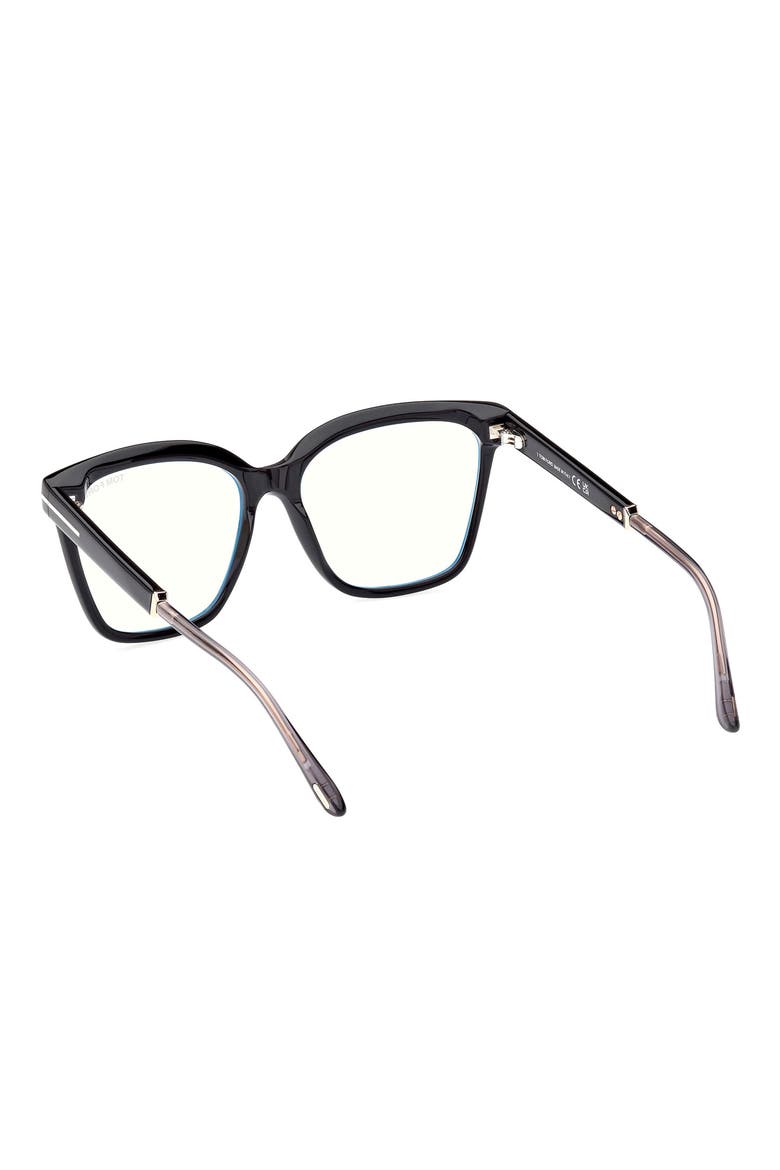 56mm Square Blue Light Blocking Optical Glasses, Alternate, color, BLACK ROSE GOLD / T LOGO
