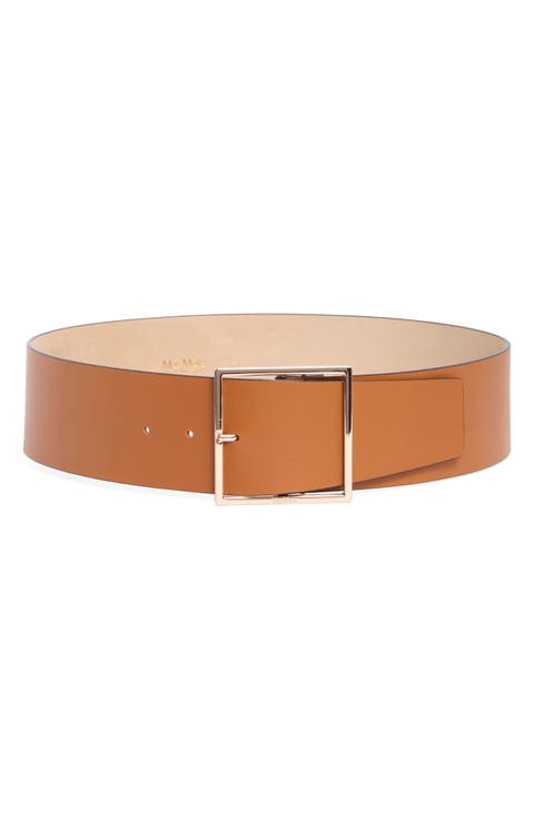 Square Buckle Leather Belt
