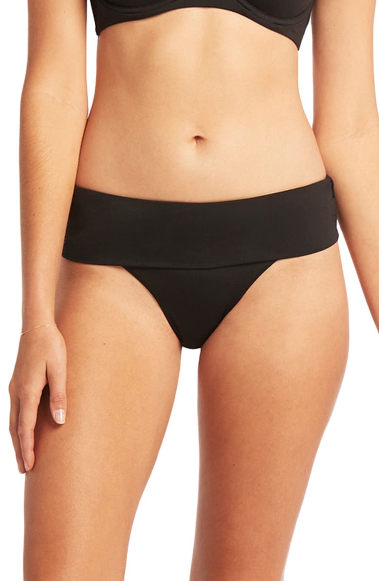 Sea Level Essential Roll Band Bikini Bottoms, Main, color,