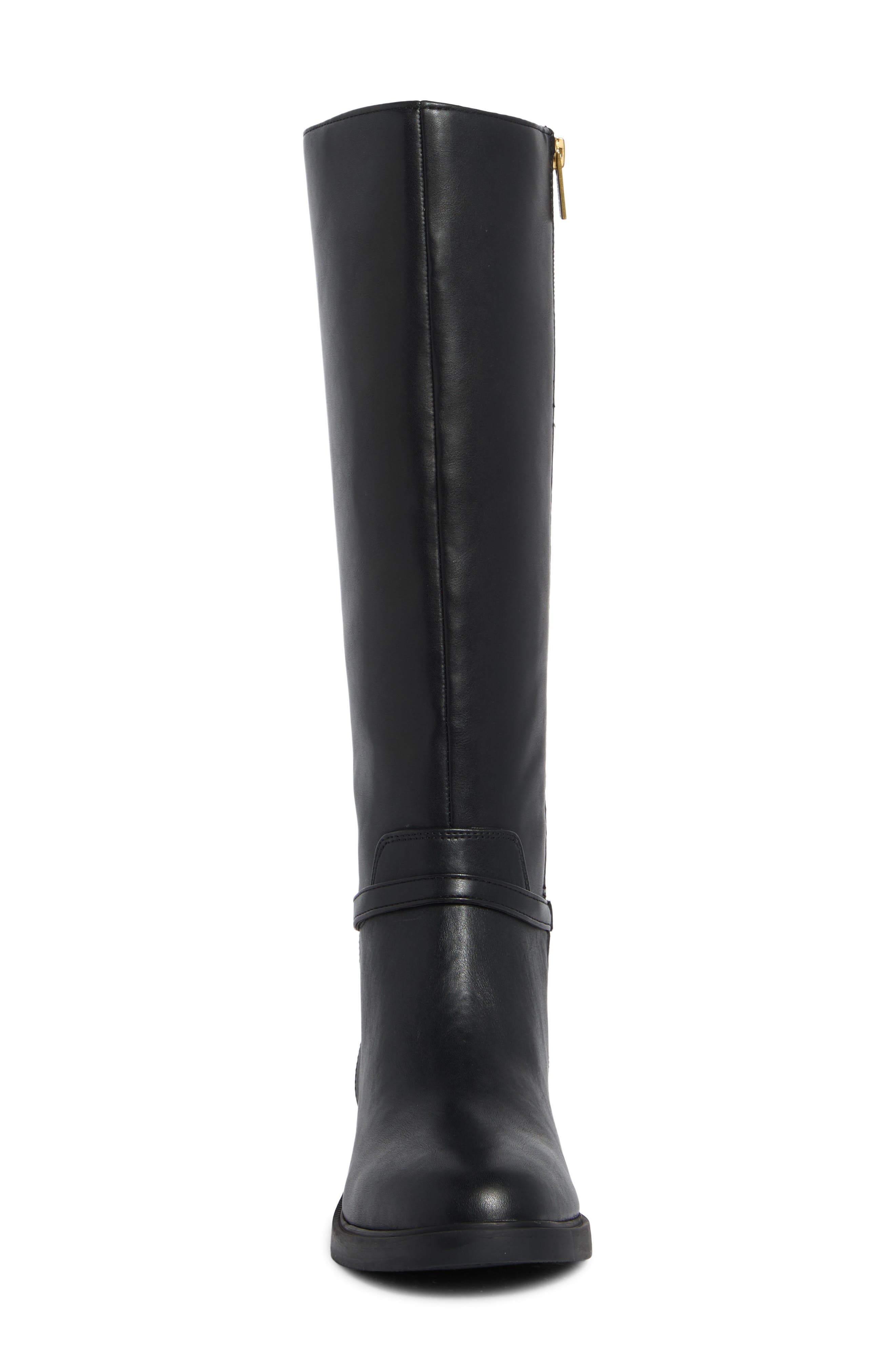 Adria Faux Leather Knee High Boot, Alternate, color, BLACK