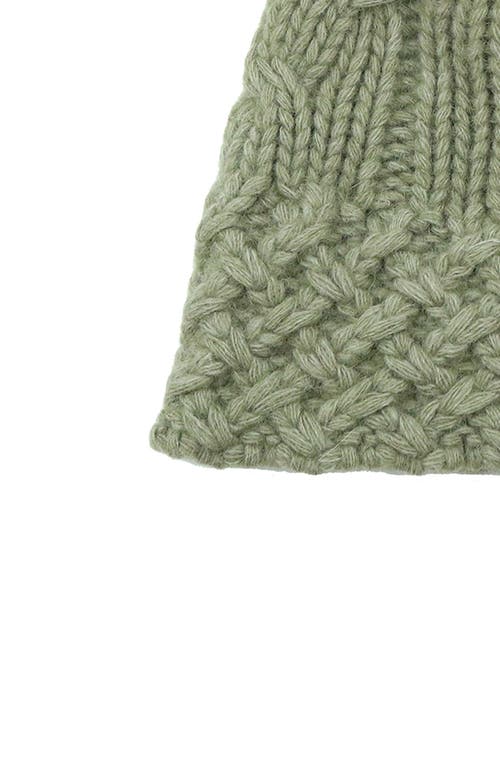 Portolano Chunky Cable Knit Beanie In Green